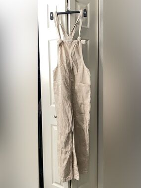 Zenana Outfitters Beige Utility Women’s Jeans Overalls